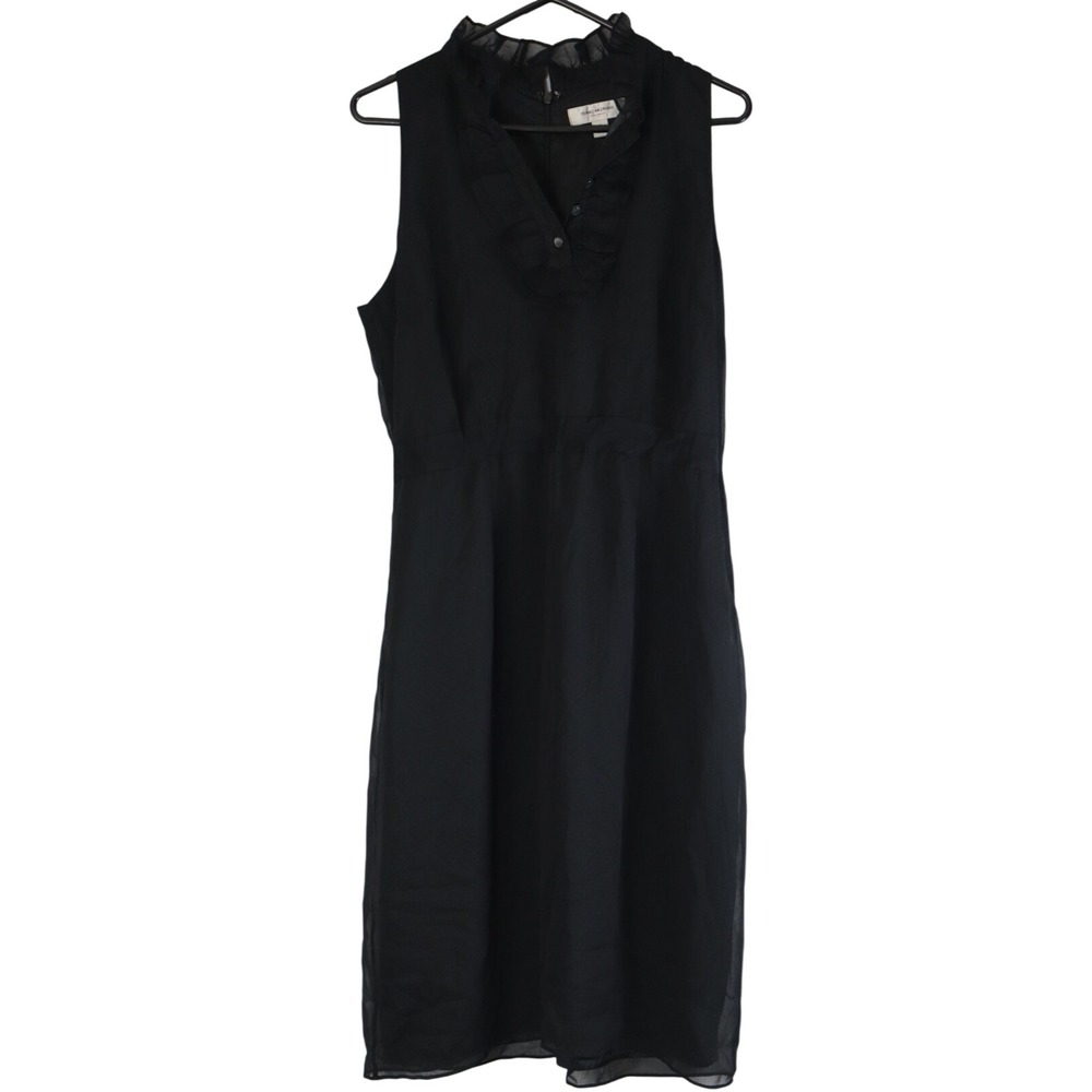 Isaac Mizrahi for Target Black Ruffle Neck Sleeveless Midi Dress Size 14